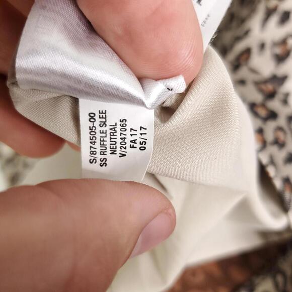 Banana Republic Dress Womens Size 8 Puff Sleeve Leopard Exotic Animal Sheath - Picture 8 of 9